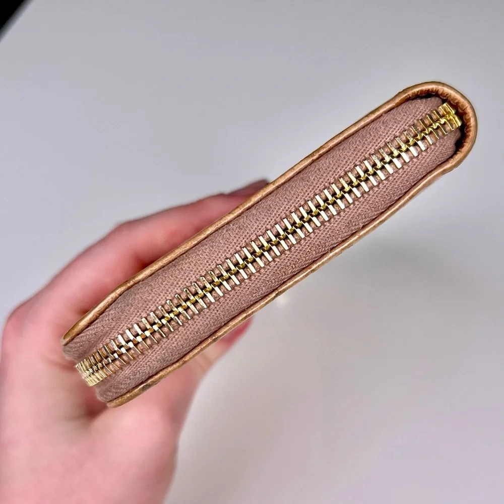 Miu Miu Pink Croc-Embossed Wallet